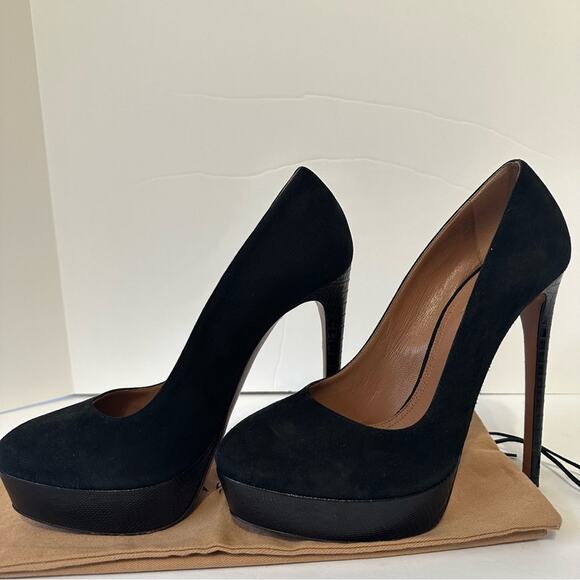 Alaïa Suede Pumps Black size EU 38.5 Leather Stiletto Heel & Platform - Picture 5 of 9